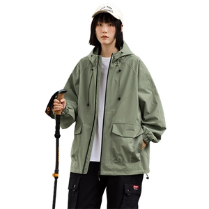 2025春季户外连帽冲锋衣三防情侣登山服夹克男山系外套JK2381-P40图片