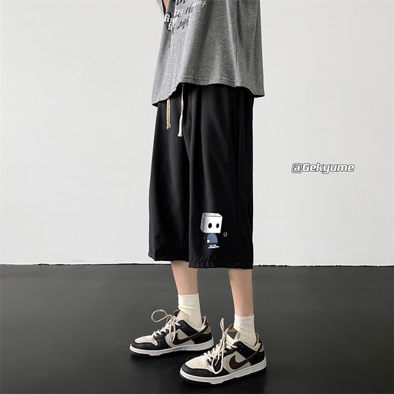 冰丝七分裤男大码速干短裤男五分裤黑地板风格QK72400-P25,男装休闲裤,电商A040