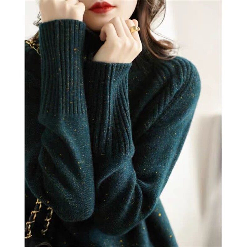 35%羊绒衫高领纯色时尚针织打底宽松毛衣针织衫，女装羊绒衫，更慕羊绒