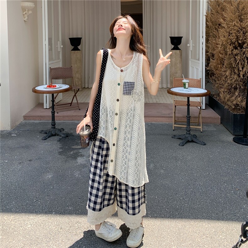 休闲风学院风韩系慵懒风时尚套装气质家居服外穿吊带蕾丝套装网红,女装套装/套裙,2C272