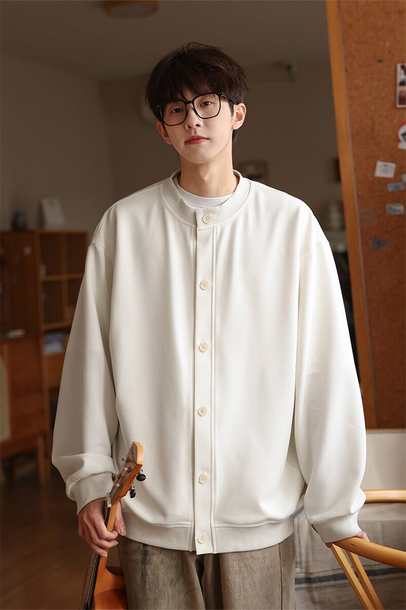 春季新款C7058-TP3558青少年大学生棒球领慵懒风卫衣外套男,男装卫衣,电商A102