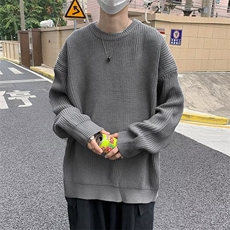 美式街头设计感圆领毛衣男慵懒风休闲针织衫M09P35，男装针织衫/毛衣，星座1116-2
