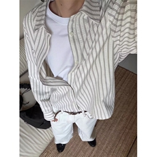 JY278-P40老钱风晕染飘带衬衫春季小众上衣独特超好看衬衣网图，男装衬衫，星座1501-3