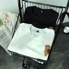 短袖t恤男夏季简约植绒刺绣半袖男女重磅潮牌休闲五分袖体恤-DT55，男装T恤，星座601-2