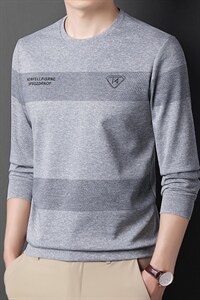 春秋季长袖t恤男圆领薄款休闲商务卫衣小衫中年男士打底衫上衣图片