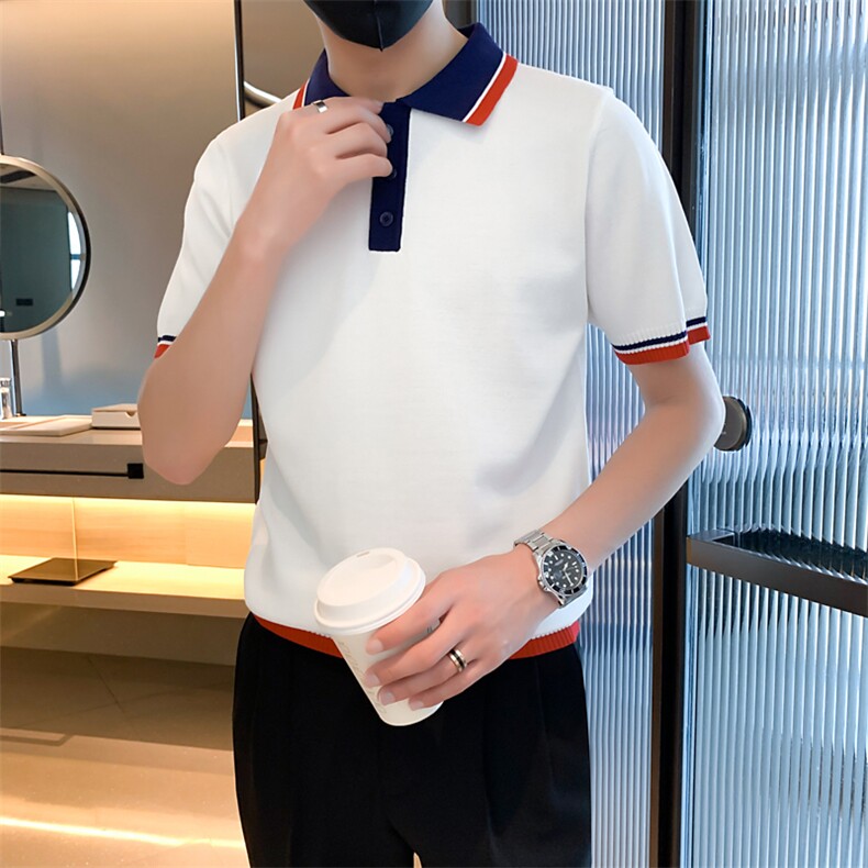 数据款主推POLO衫夏季百搭休闲时尚男士翻领针织衫短袖 A409-1图片