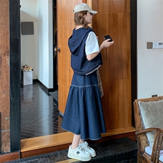 【2025春款】百搭时髦减龄青春遮肉牛仔套装088-7713p165k228，女装套装/套裙，2C088