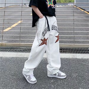 青春流行直脚原宿宽松直筒拉链牛仔裤GT027P45，男装牛仔裤，星座1116-2