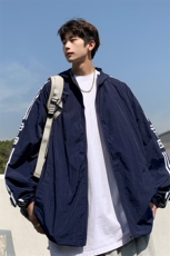 2024夏季潮牌情侣款防晒服男女同款夏季三条杠户外运动服钓鱼外套，男装防晒衣，电商A409-1