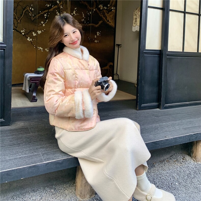 2026冬季·新中式短款羽绒服50白鸭绒RF2C290-7802#-P325-K428,女装羽绒服,2C290