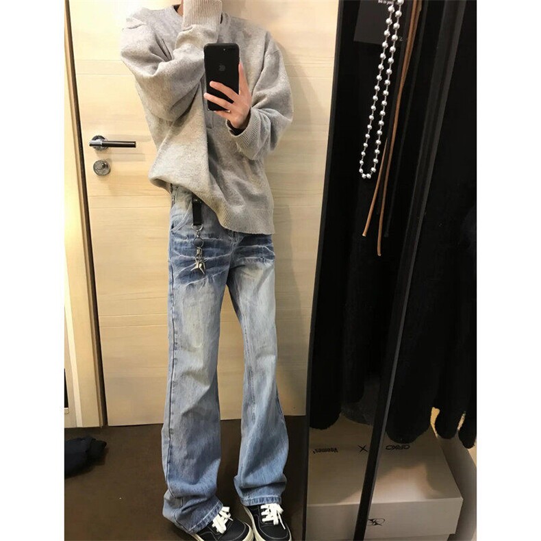 611-3 BK0015 特价P45 美式3cleanfit直筒阔腿男女牛仔裤图片