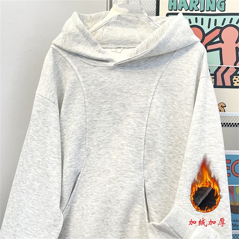 加绒加厚冬款男连帽卫衣拼接宽松休闲夹克外套WY06P50加绒P55,男装夹克,星座1013-1