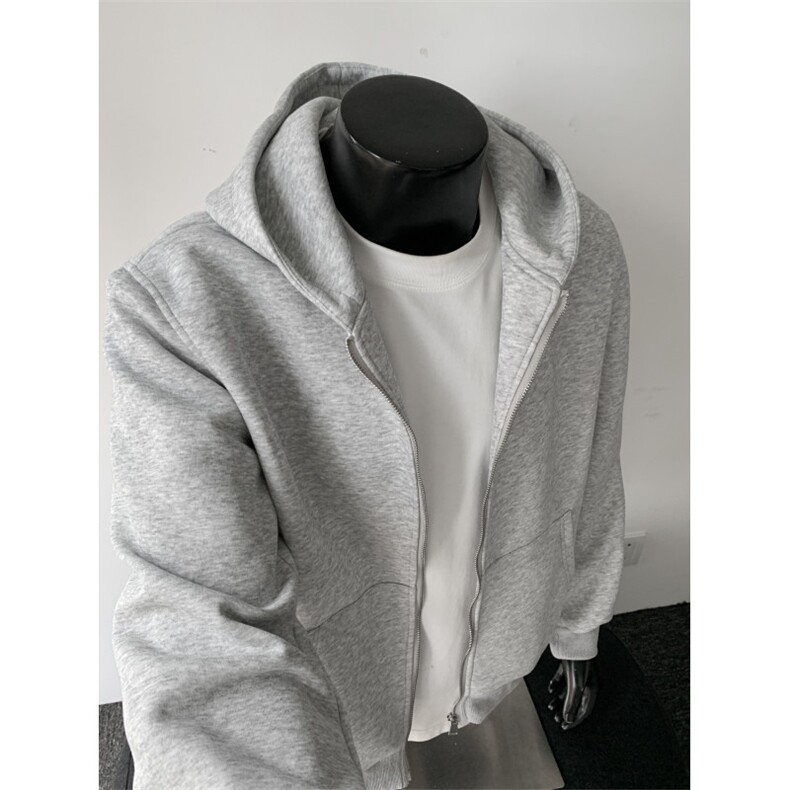 WY806-尺码M-3XL-P48-cleanfit重磅硬挺连帽衫美式拉链开衫卫衣图片
