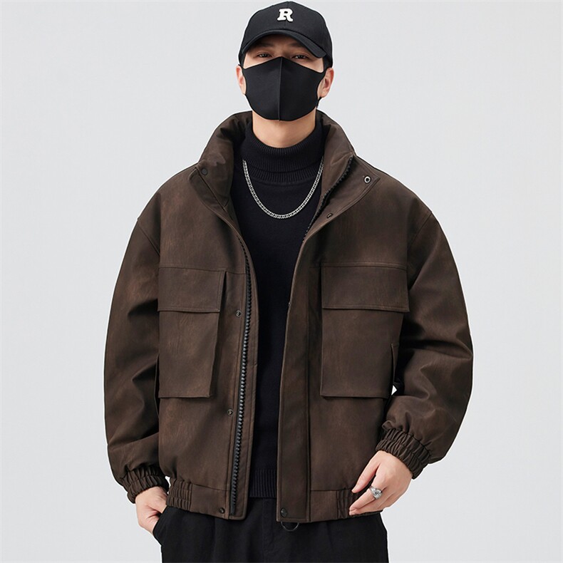 口罩风新标90白鸭绒2025时尚保暖皮羽绒服男YR6065-P260,男装羽绒服,电商D240-242