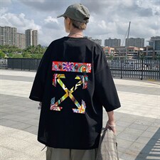 Q11169-P30春夏季七分袖t恤男大码五分袖男短袖中袖，男装T恤，电商A040