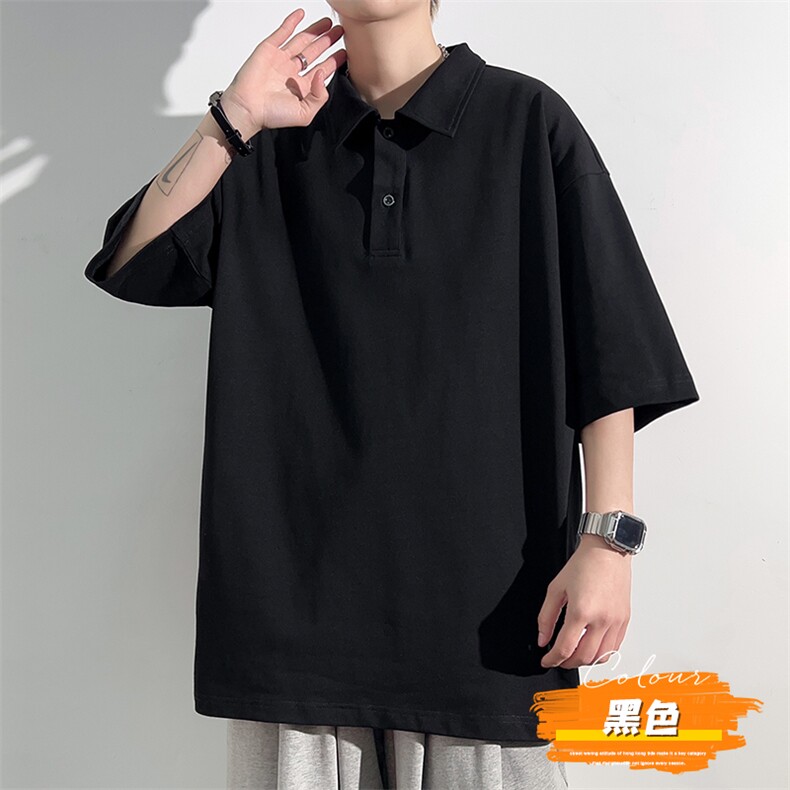 港风冰感POLO领T恤宽松百搭撞色插肩袖T恤吸汗透气TC3173-P25,男装T恤,星座717