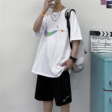 夏季运动套装男休闲宽松潮牌时尚韩版潮流短裤A161-2-TZ04-P50，男装休闲套装，电商A161-2