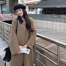 双面羊毛大衣女2024冬季加厚长款宽松高级感显瘦时尚法式毛呢外套，女装毛呢外套，2C212