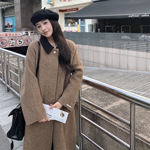 双面羊毛大衣女2024冬季加厚长款宽松高级感显瘦时尚法式毛呢外套图片