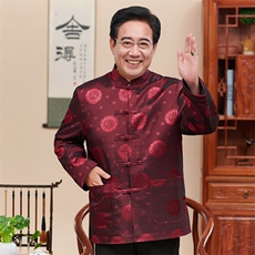 常货中老年风唐装加绒外套男送爸爸生日礼物外套风爷爷装，男装民族服装，钱塘723