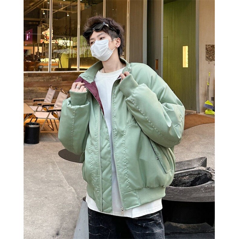 廓形bomber立领加厚棉服男冬季外套短款痞帅夹克棉衣M9087,男装夹克,星座1116A-1（原606A）