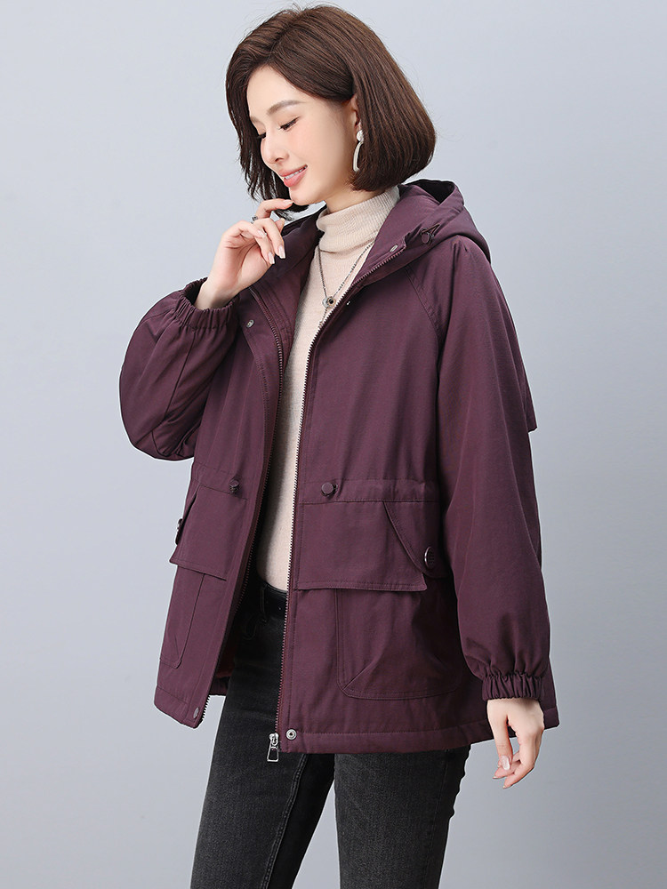 加绒派克服女2024冬季新款宽松大码加厚连帽棉衣外套,女装派克服,忆绮罗