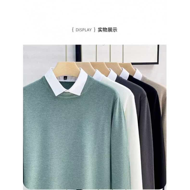 1506A/G98270/P49新款秋冬假两件打底圆领毛衣针织衫修身上衣图片