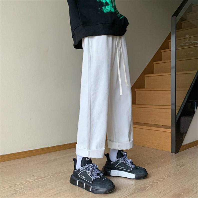 裤子男款秋季美式高街复古水洗直筒宽松工装牛仔裤A080-9291-P35,男装牛仔裤,电商A080