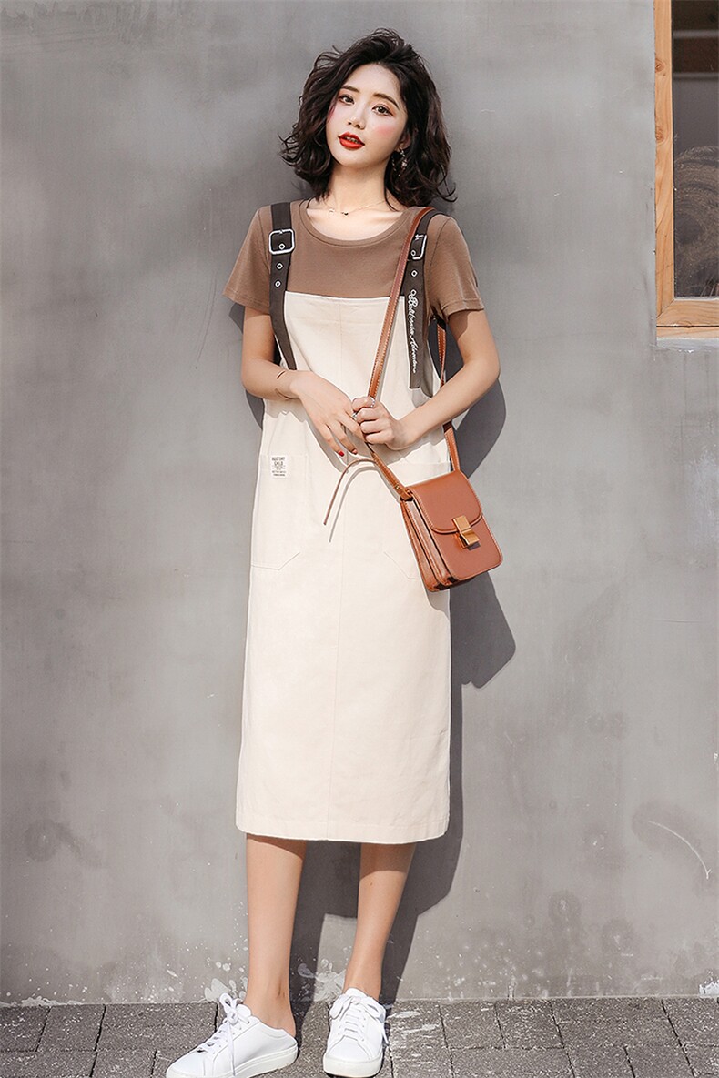 套装女连衣裙2023新款夏装流行女装韩版夏季牛仔背带裙裙子两件套,女装套装/套裙,慧尚依恋