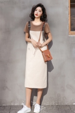 套装女连衣裙2023新款夏装流行女装韩版夏季牛仔背带裙裙子两件套，女装套装/套裙，慧尚依恋