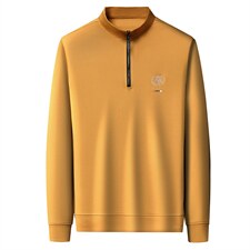 半拉链长袖t恤男纯棉春秋季薄款2023新款上衣中年爸爸立领卫衣，男装卫衣，电商B212（原钱塘6029）