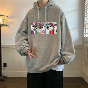 京剧脸谱风纯棉连帽大码运动帽衫宽松薄WY2250-P35加绒款-P40图片