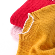 2025年秋季新款加厚桂花针半高领针织儿童上衣时尚休闲通勤百搭，童装儿童羊毛衫，暖钟情羊绒