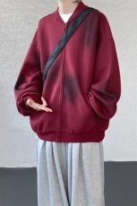 美式高街vibe废土风做旧开衫卫衣夹克男氛围感外套情侣装WY25P88，男装夹克，电商D206-1