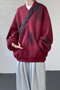 美式高街vibe废土风做旧开衫卫衣夹克男氛围感外套情侣装 WY25P88图片