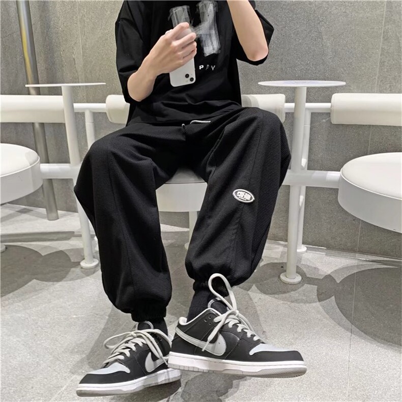 春夏运动休闲裤男直筒垂感ins潮牌港风G263P28图片