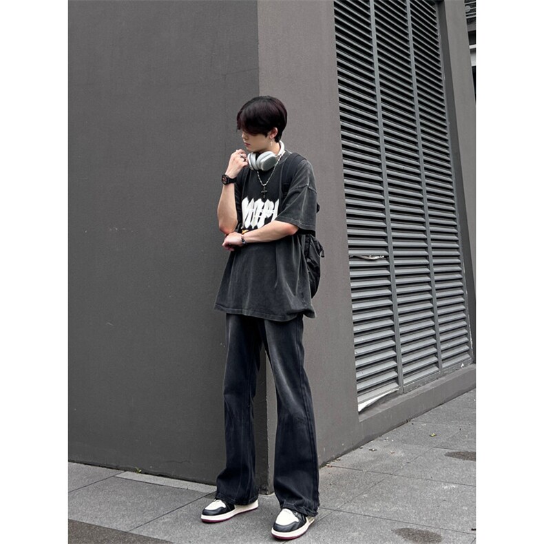 美式hiphop牛仔裤修身直筒微喇叭裤控价68,男装牛仔裤,星座310A-4