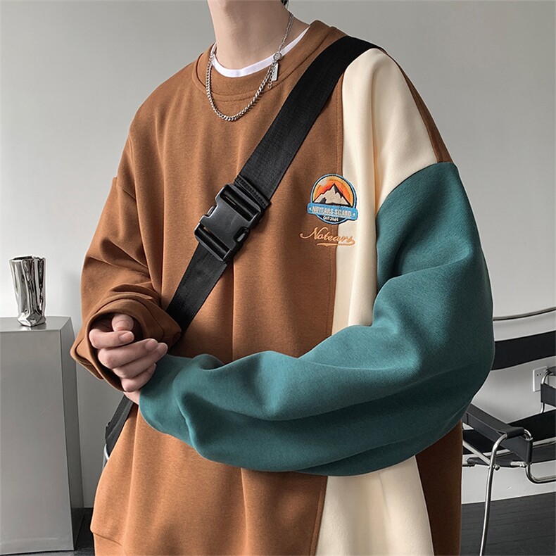 2023春季简约拼接日系轻奢刺绣卫衣男MY02392-P58,男装卫衣,星座308B-2