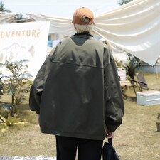 WT2061-P52秋日潮立领机能夹克男城市休闲复古宽松纯色冲锋衣外套，男装夹克，星座1501-1