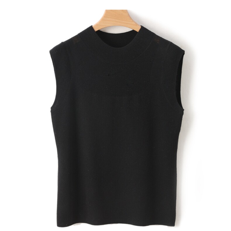 羊毛背心2024年秋季无袖圆领套头纯色时尚百搭，女装背心吊带，片语羊绒