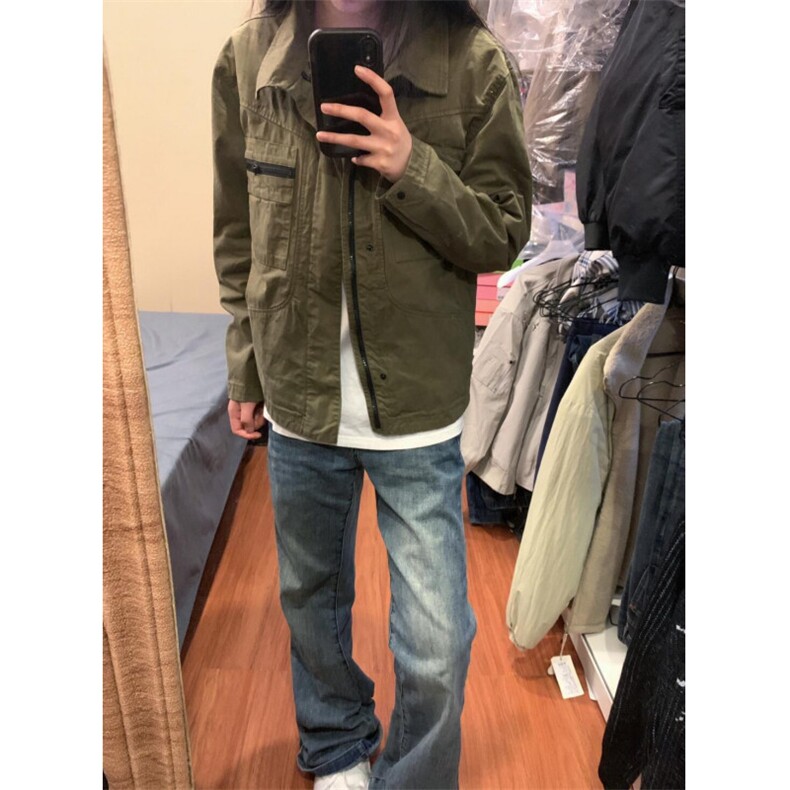 【有货】军绿色工装外套男款高级感痞帅夹克HY195CC-特P65,男装夹克,星座1007（原301D）