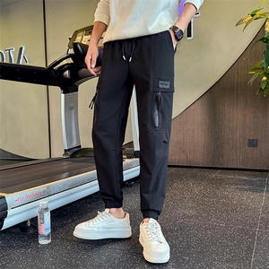 精神小伙秋季男士工装裤纯色束脚休闲裤C208-6811-P58控88图片