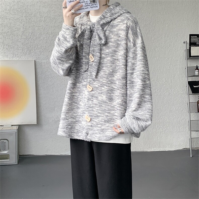 WY10142-特P53控98秋季设计感小众长帽绳大码男长袖连帽卫衣外套,女装短外套,电商A059