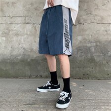 【】A003-HK7185-P40夏装新款拼接撞色短裤水泥墙，男装休闲裤，电商A003