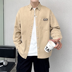 纯色寸衫型夹克高品质刺绣纯棉店主社会小伙潮牌新款外套CS89P68，男装夹克，星座301B-1