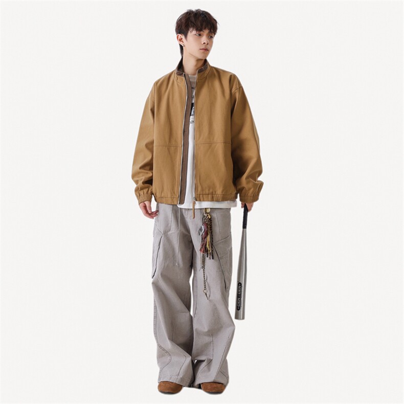 美式复古立领外套男士秋季新款休闲夹克JK02568-P86,男装夹克,星座308B-2
