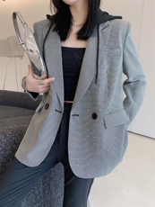 XZ22070钻千鸟格帽子西装，女装西装，穿名堂(5F)