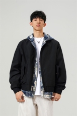 可二开假两件格子拼接大码M-5XL夹克聚酯纤维JK78094P75控118，男装夹克，星座227-7