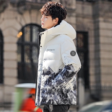 现货外贸侧飞图立领光板团体服班服宽松韩版情侣学生外套羽绒服，男装羽绒服，星座301D-5(原星座1415）