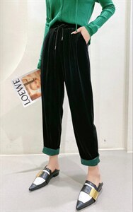 秋款高品质丝绒裤，纯黑，不容倒绒，不泛白M一XXL图片